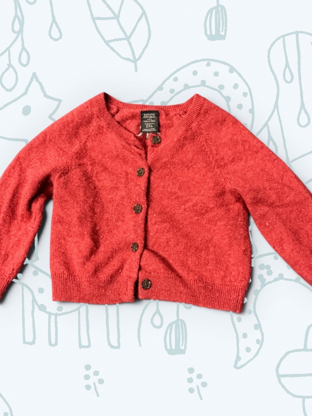 Banana Republic Girls Coral-Red Button Cardigan